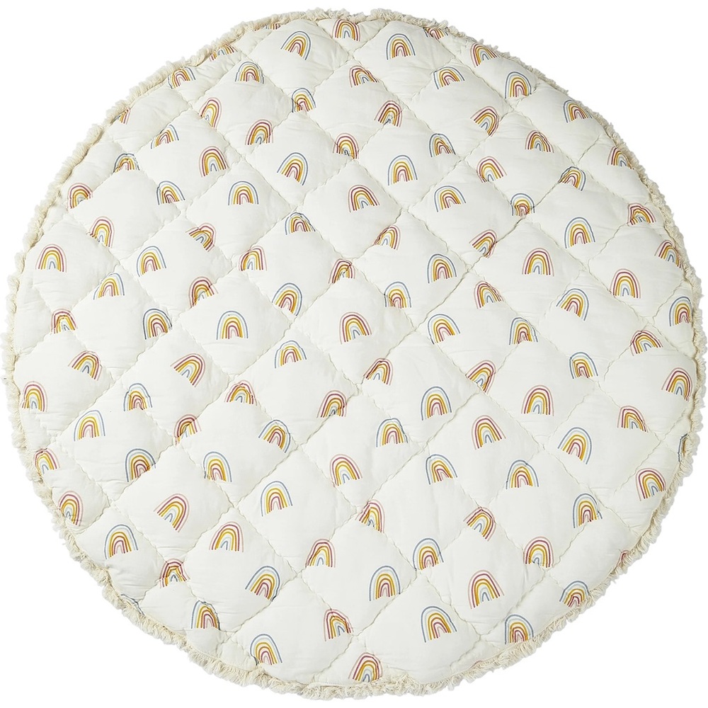 Round Quilted Rainbow Play Mat